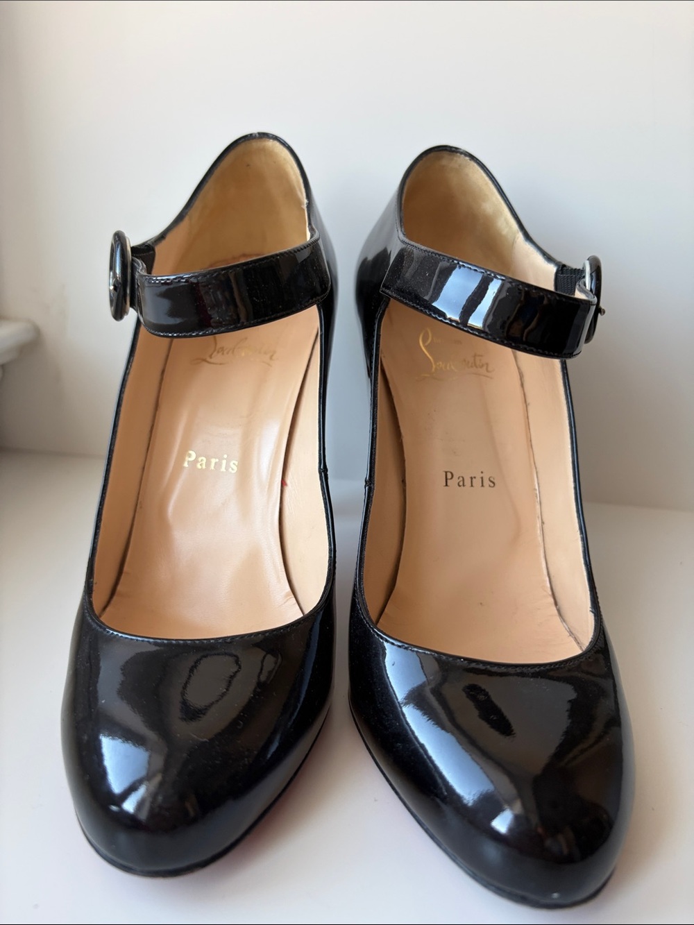 Christian Louboutin Black Patent Mary Jane High Heels - Picture 2 of 7